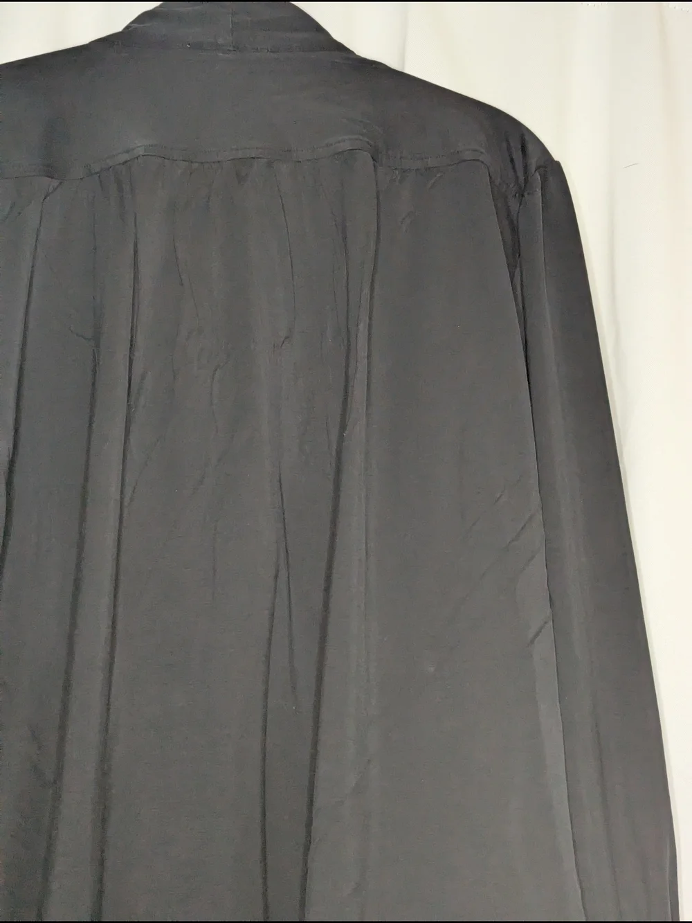 LOFT Black Tie-Neck Blouse